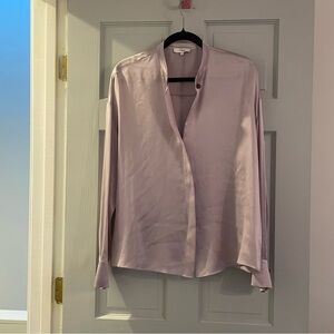 Euc lavendar Vince 100% silk long sleeve blouse size large